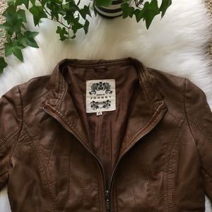 Brown leather jacket